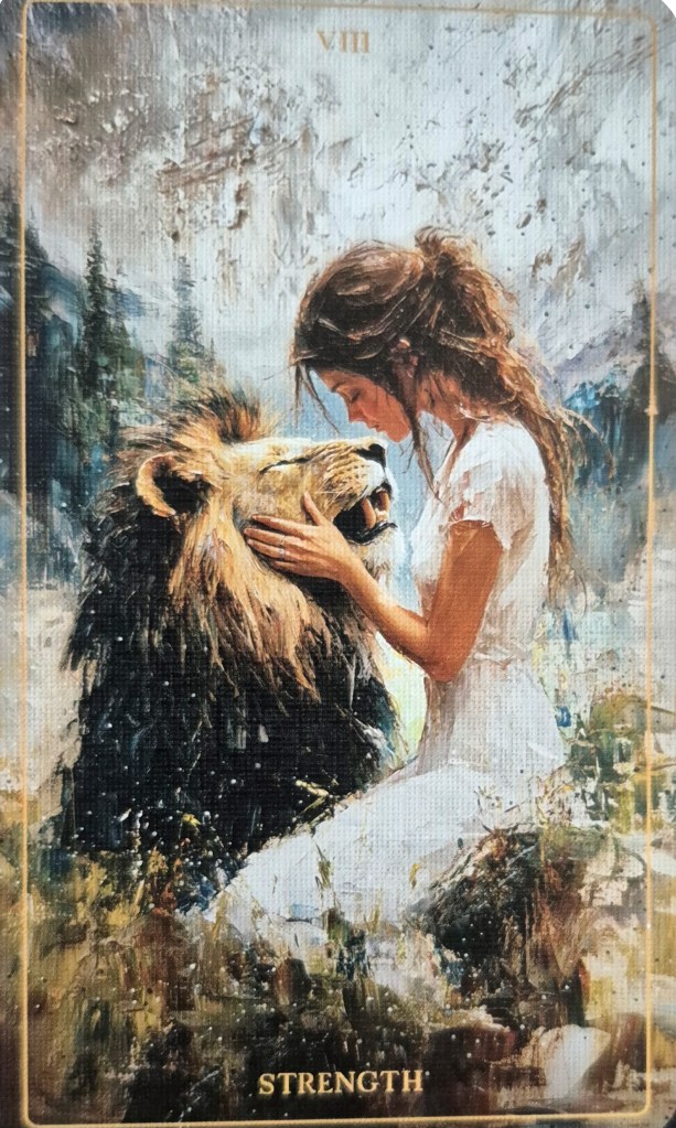 Strength card from the Videns Illuminata Tarot Deck